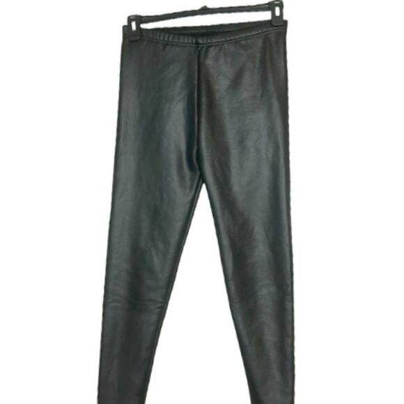 Black Fleece Lined Faux Leather Leggings Women’s Small High Rise Stylish Winter - Picture 1 of 5